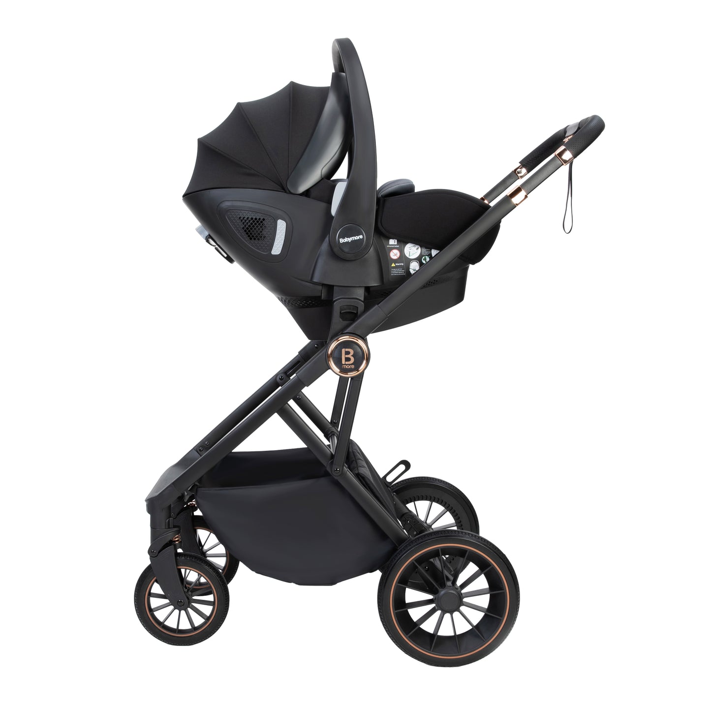 Babymore Chia Travel System Pecan with Base - Midnight Blue