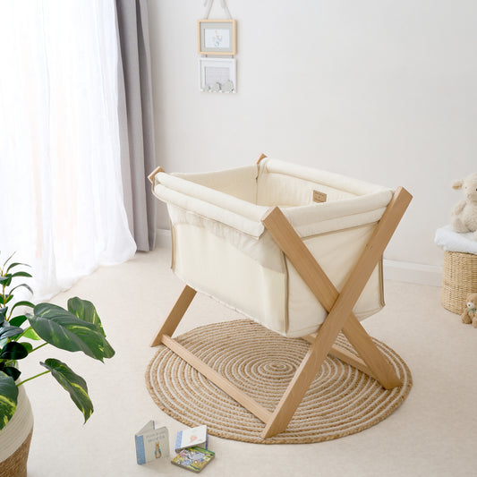 Clair de Lune Cream Organic Folding Crib