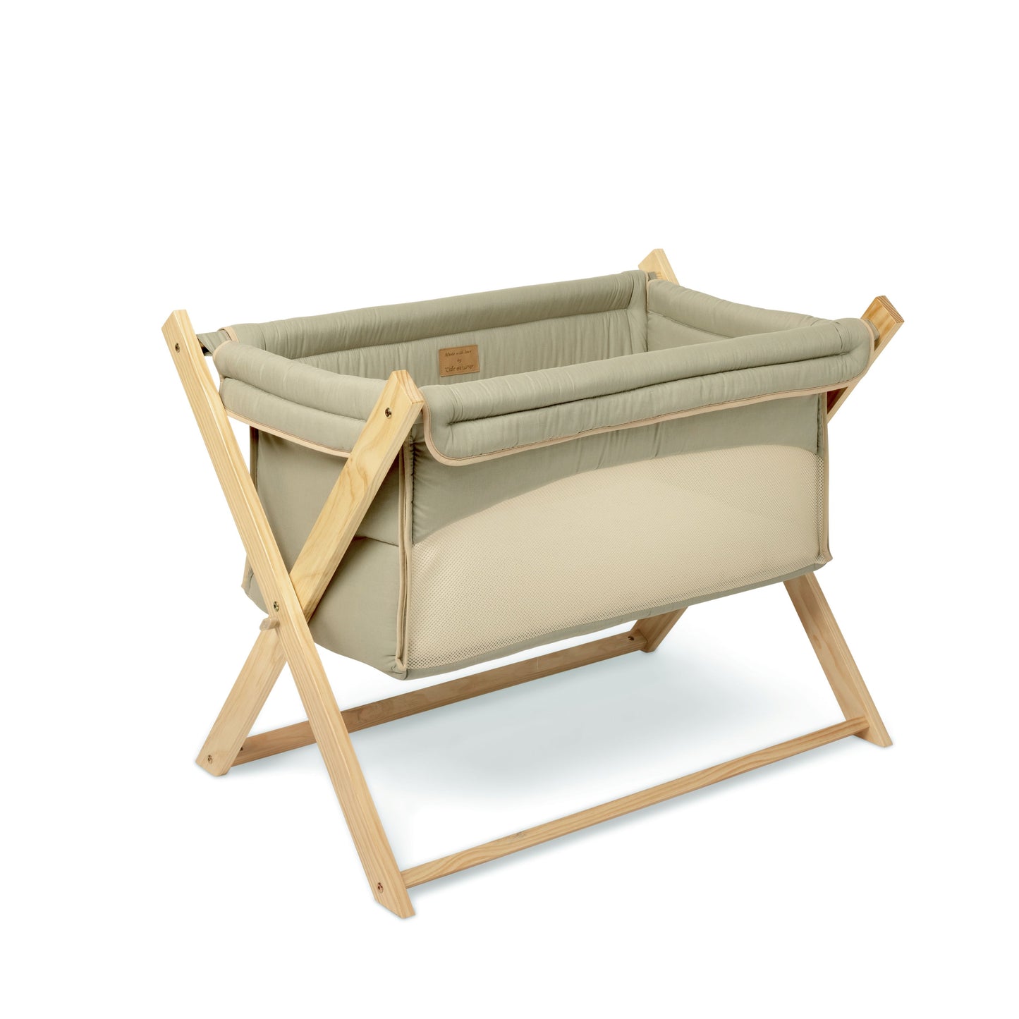 Clair de Lune Sage Organic Folding Crib