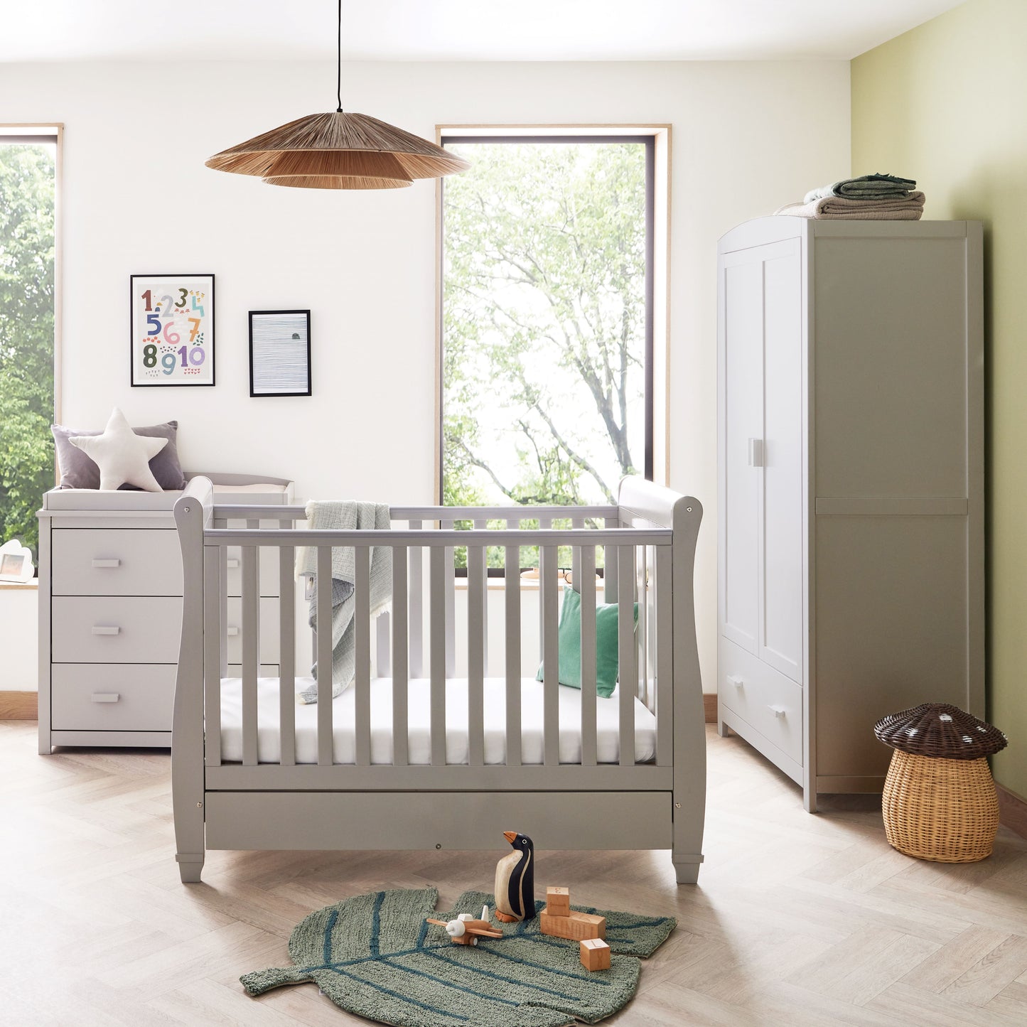 Babymore Eva 3 Piece Nursery Room Set - Grey