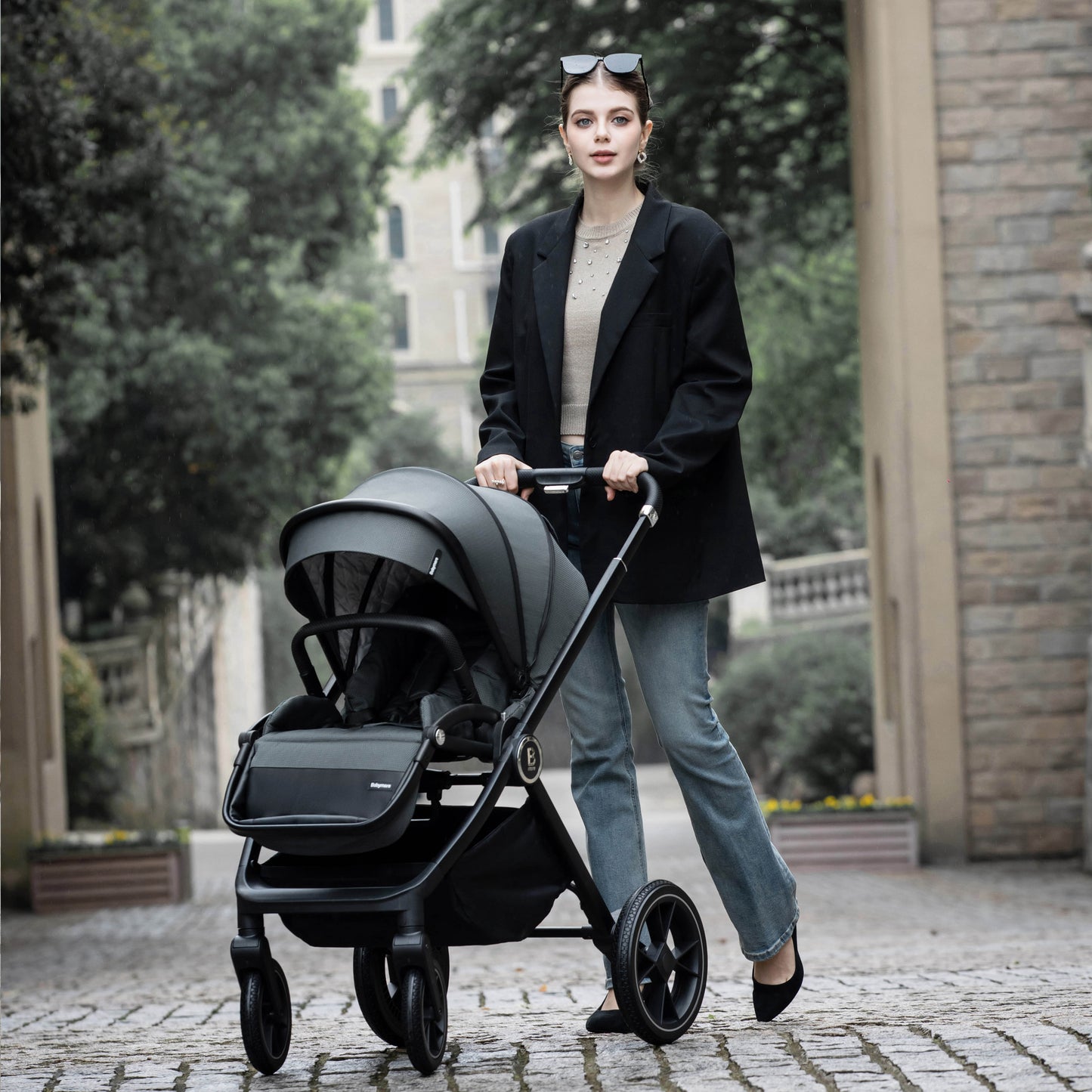 Babymore Kai Pram Pushchair - Forest Grey