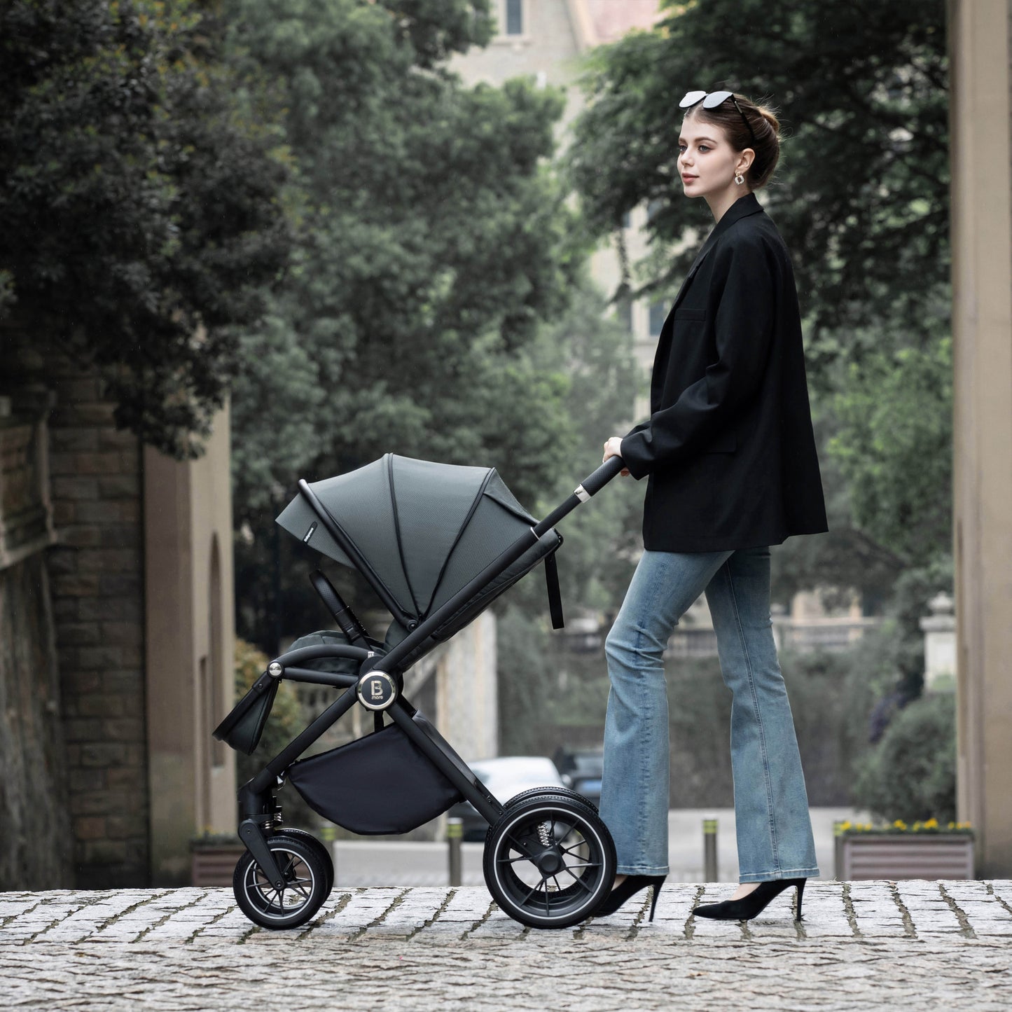 Babymore Kai Pram Pushchair - Forest Grey