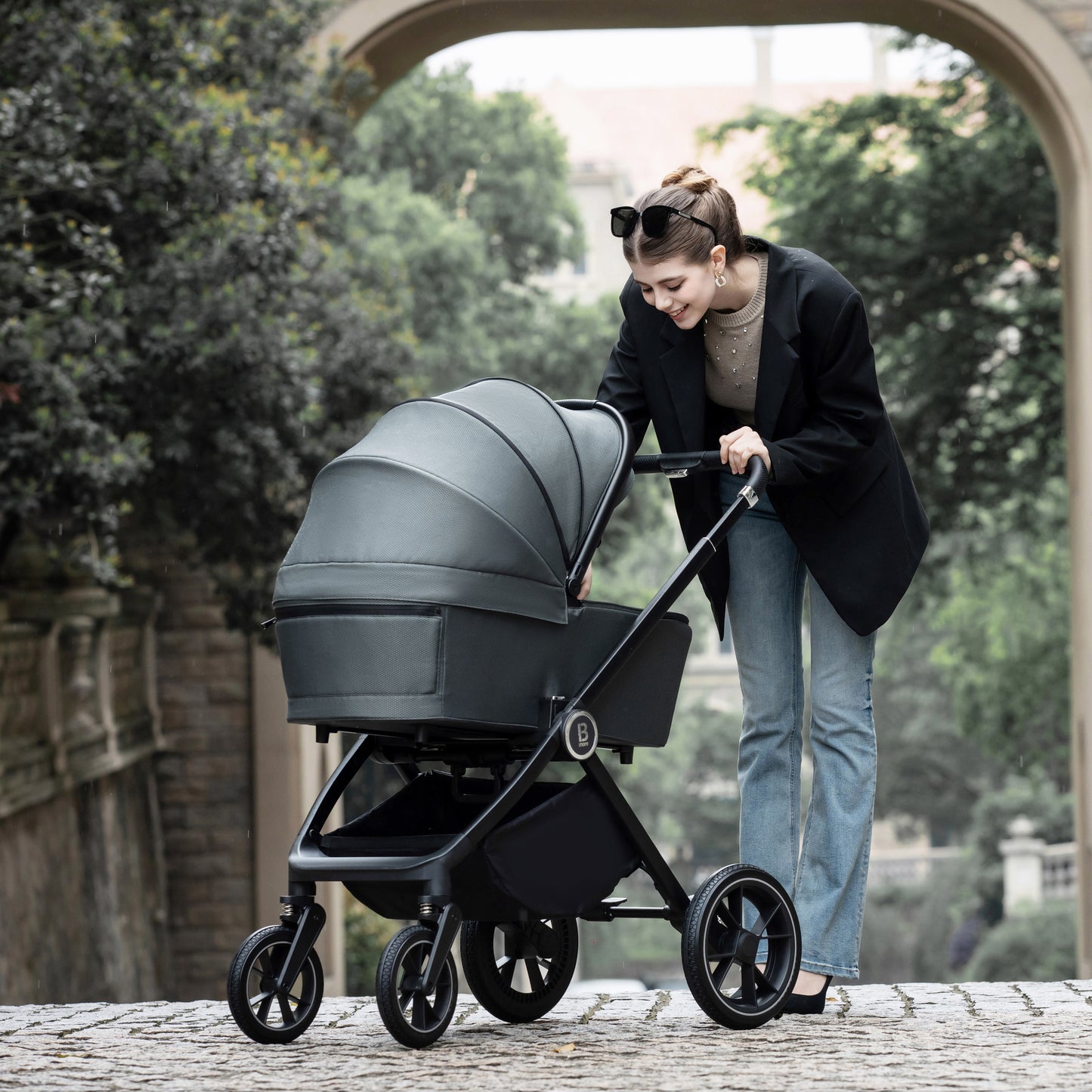 Babymore Kai Travel System Coco with Base - Forest Grey