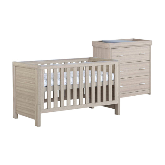 Babymore Luno 2 Piece Nursery Room Set - Oak