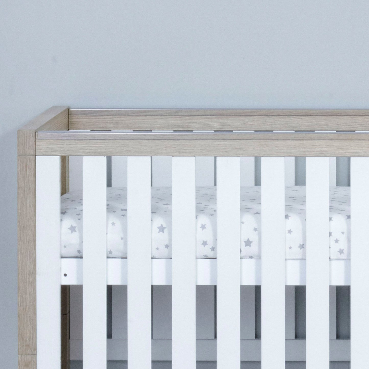 Babymore Luno Cot Bed with Drawer - White Oak