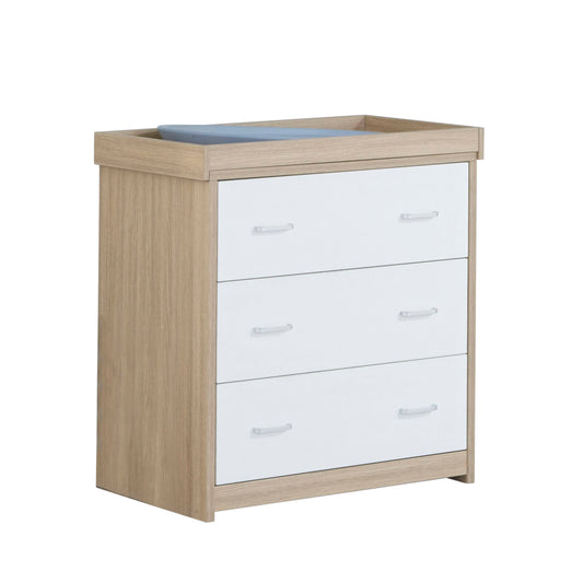 Babymore Luno Veni Nursery Chest Changer - White Oak