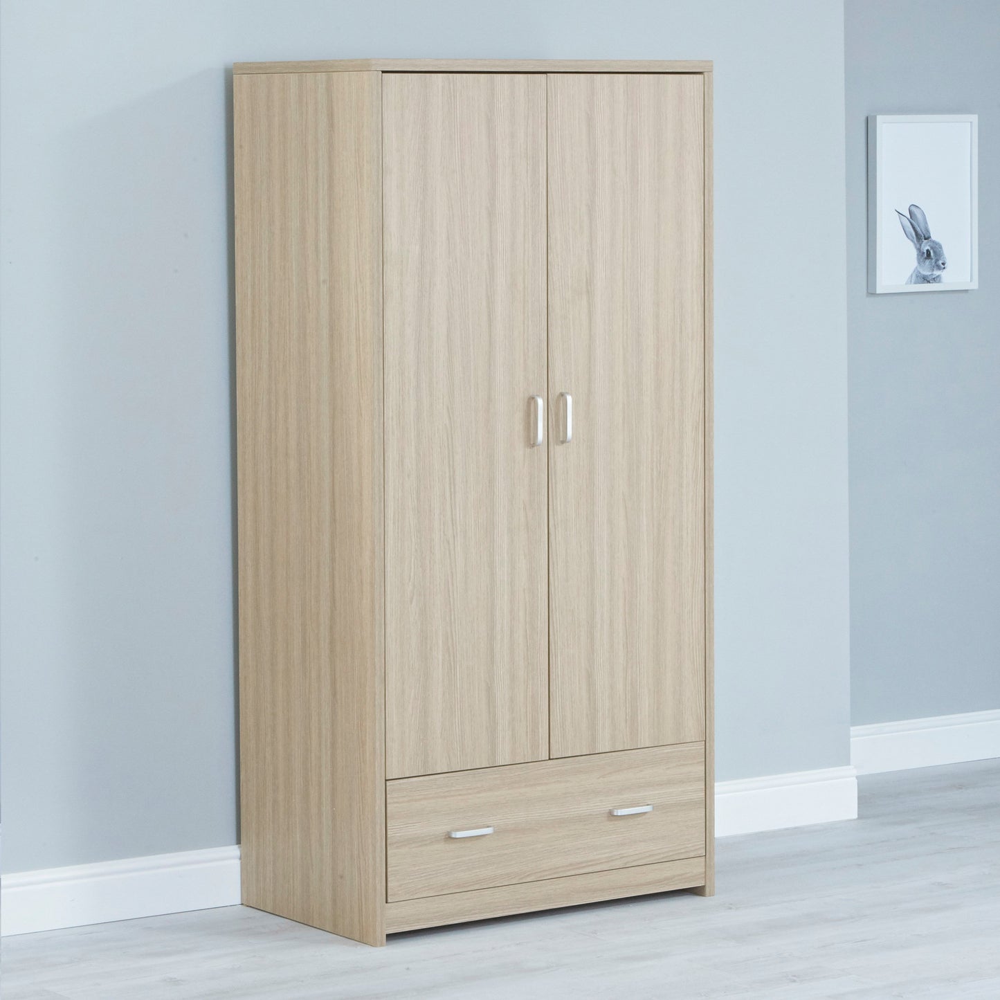 Babymore Luno Veni Nursery Wardrobe - Oak