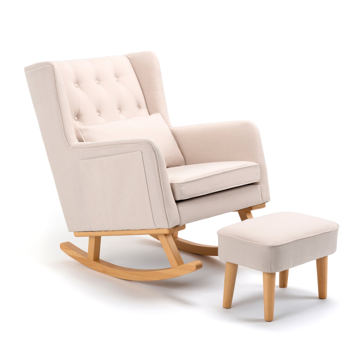 Babymore Lux Nursing Chair with Footstool - Cream