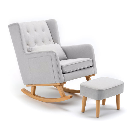 Babymore Lux Nursing Chair with Footstool - Grey