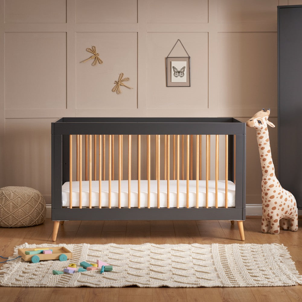 Obaby Maya Cot Bed - Slate with Natural