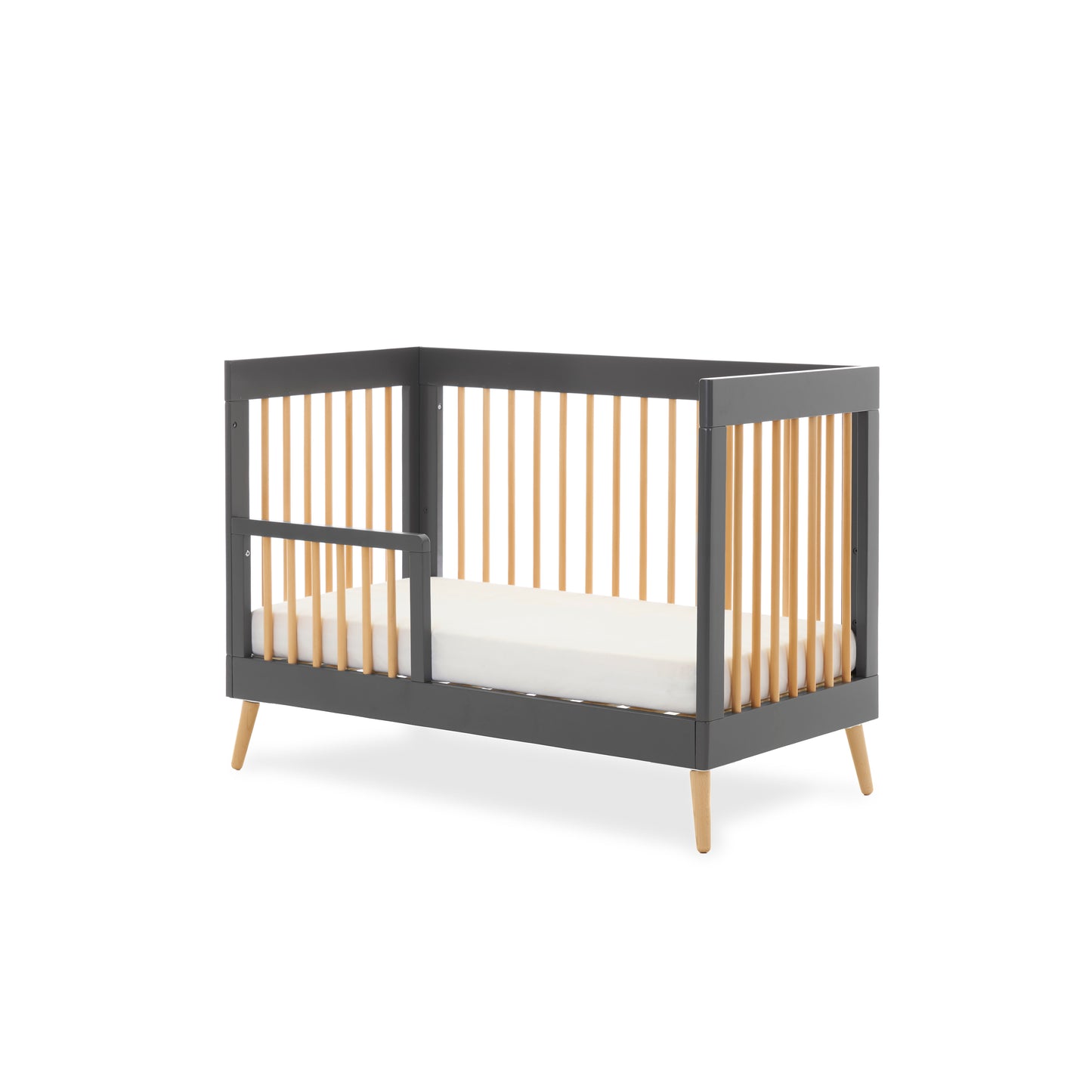 Obaby Maya Mini Cot Bed - Slate with Natural