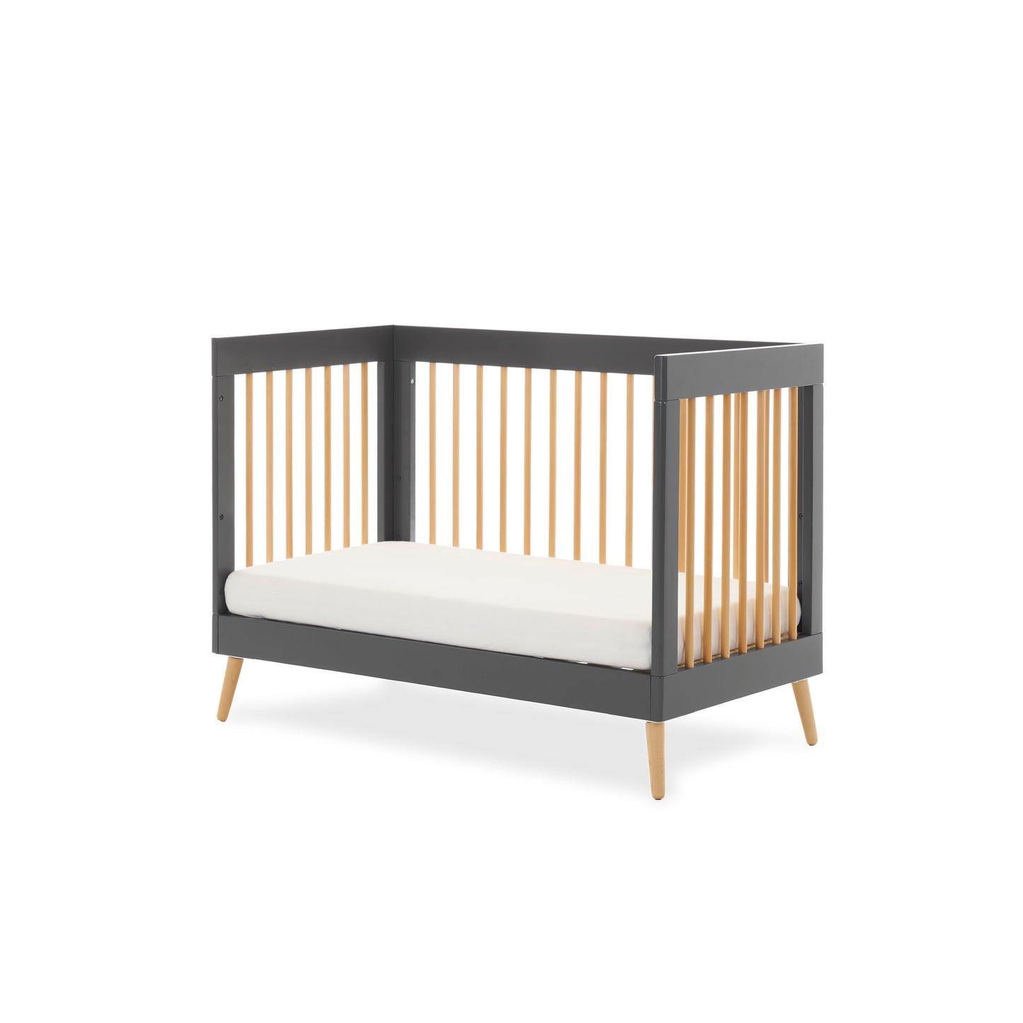 Obaby Maya Mini Cot Bed - Slate with Natural