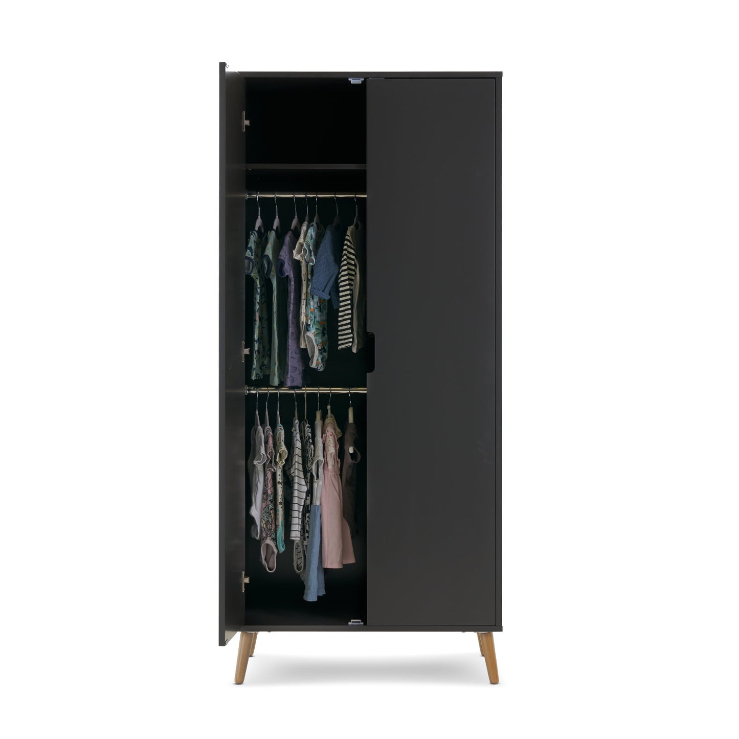 Obaby Maya Double Wardrobe - Slate with Natural