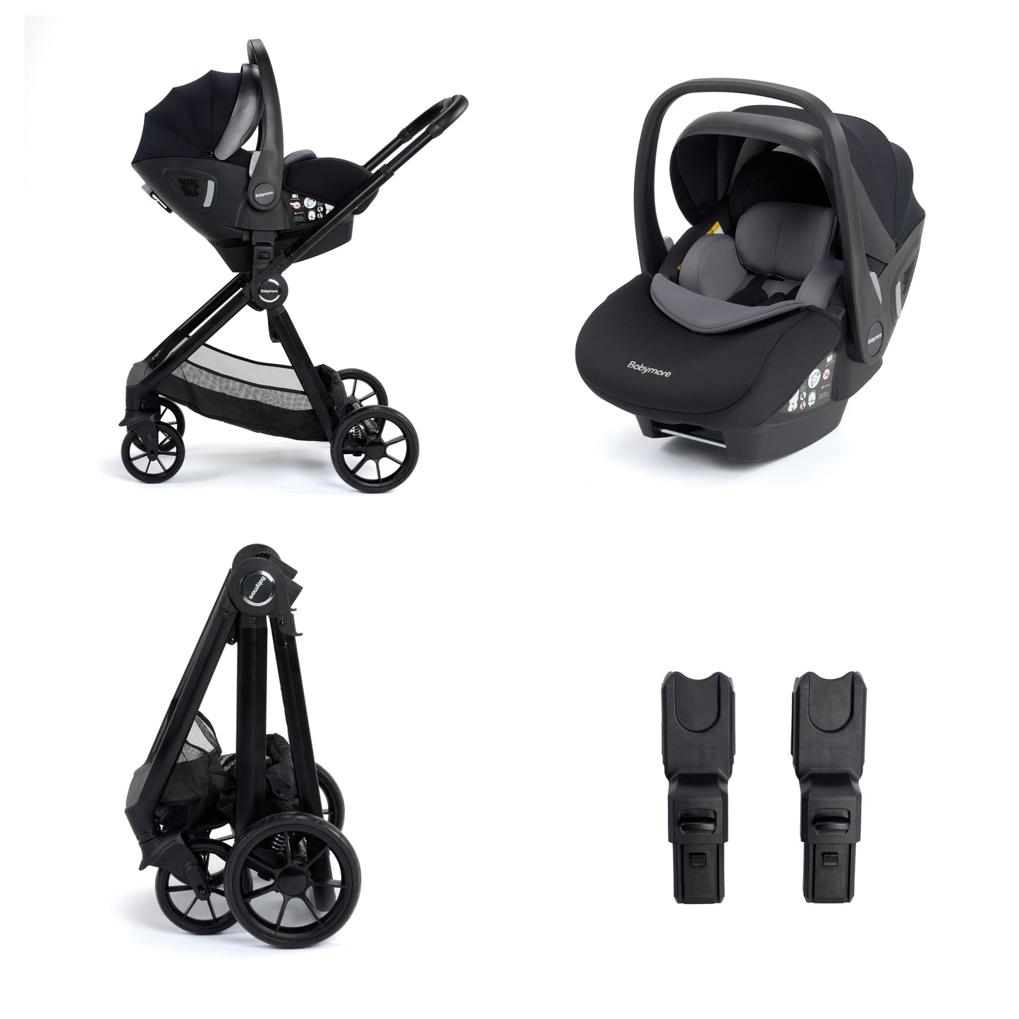 Babymore Mimi Travel System Pecan i-Size Car Seat – Black