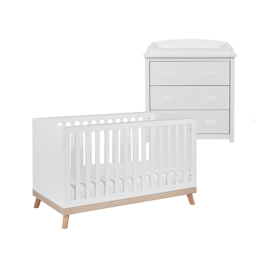 Babymore Mona 2 Piece Universal Room Set - White