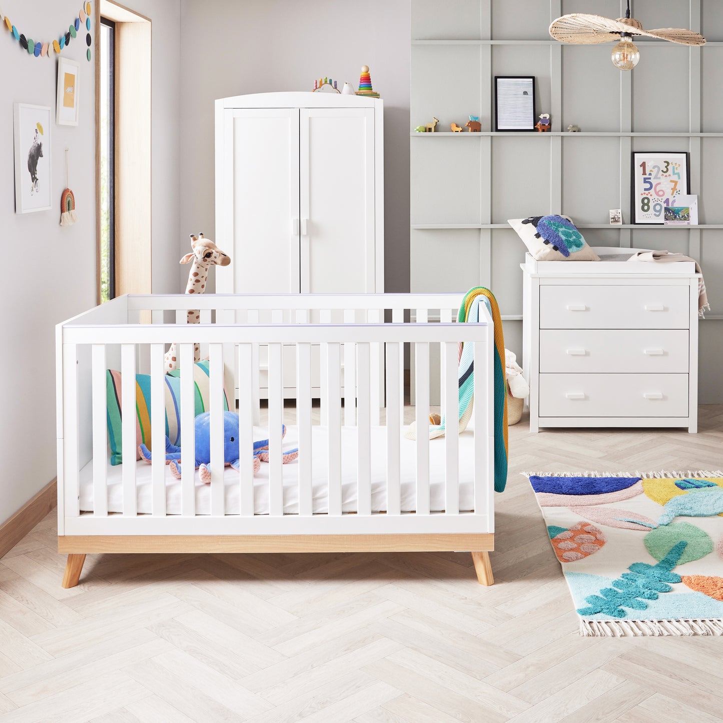 Babymore Mona 3 Piece Universal Room Set - White