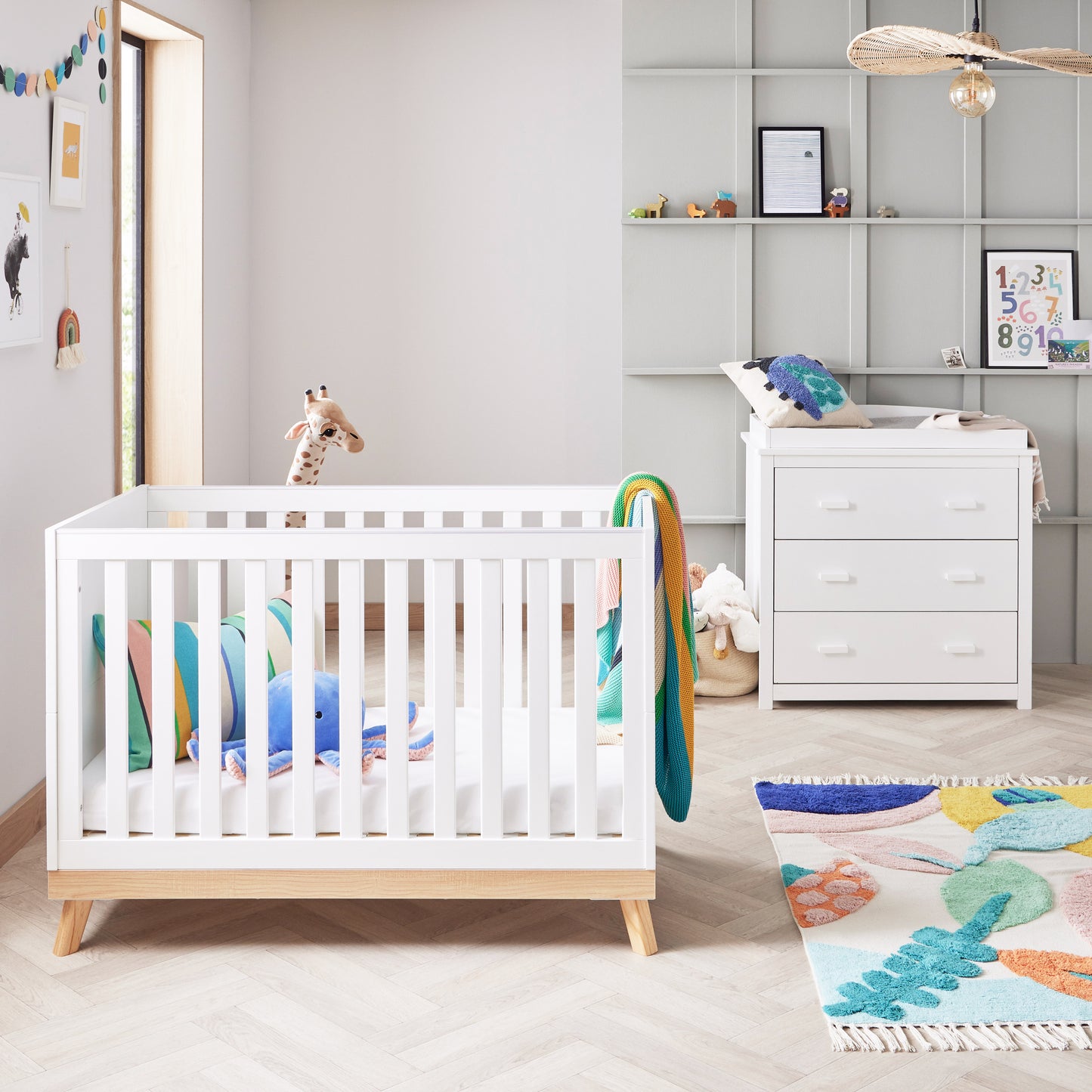 Babymore Mona Mini 2 Piece Universal Room Set - White