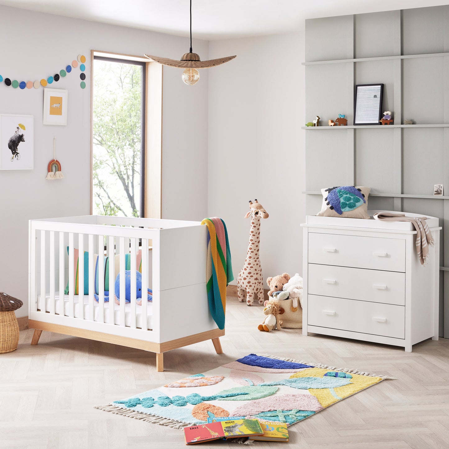 Babymore Mona Mini 2 Piece Universal Room Set - White