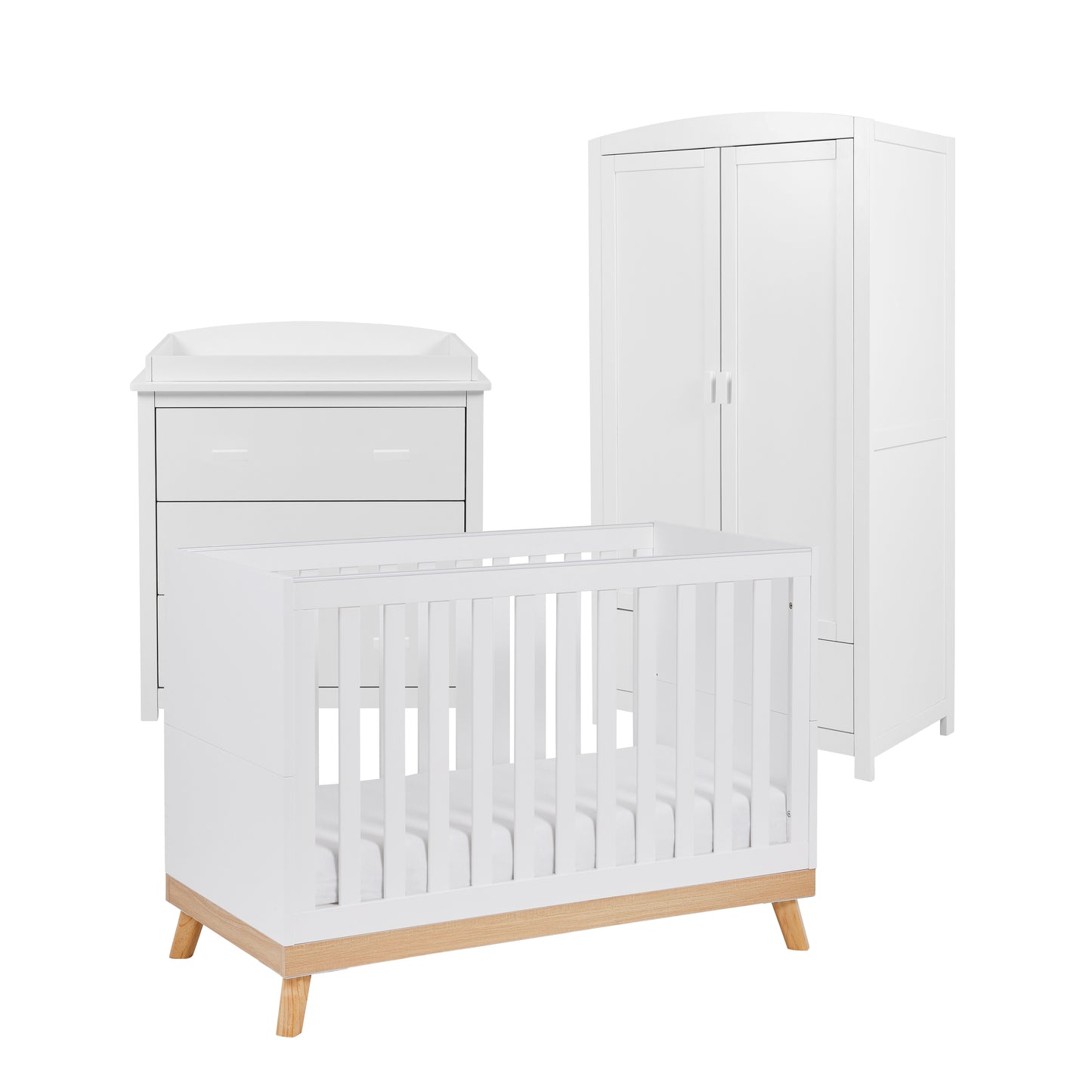 Babymore Mona Mini 3 Piece Universal Room Set - White