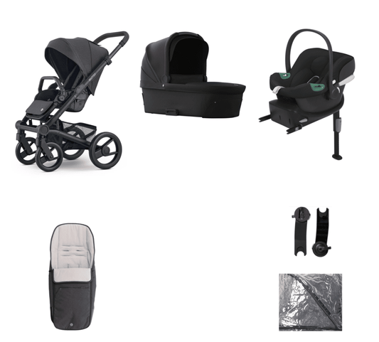 Mutsy Nio Bundle Pine Green 8 Aton B2 and Base, Stroller frame,seat,carrycot, Footmuff, car seat adaptors