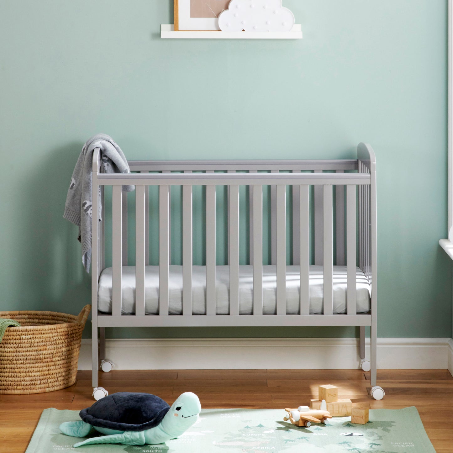 Babymore Space Saver Cot - Grey