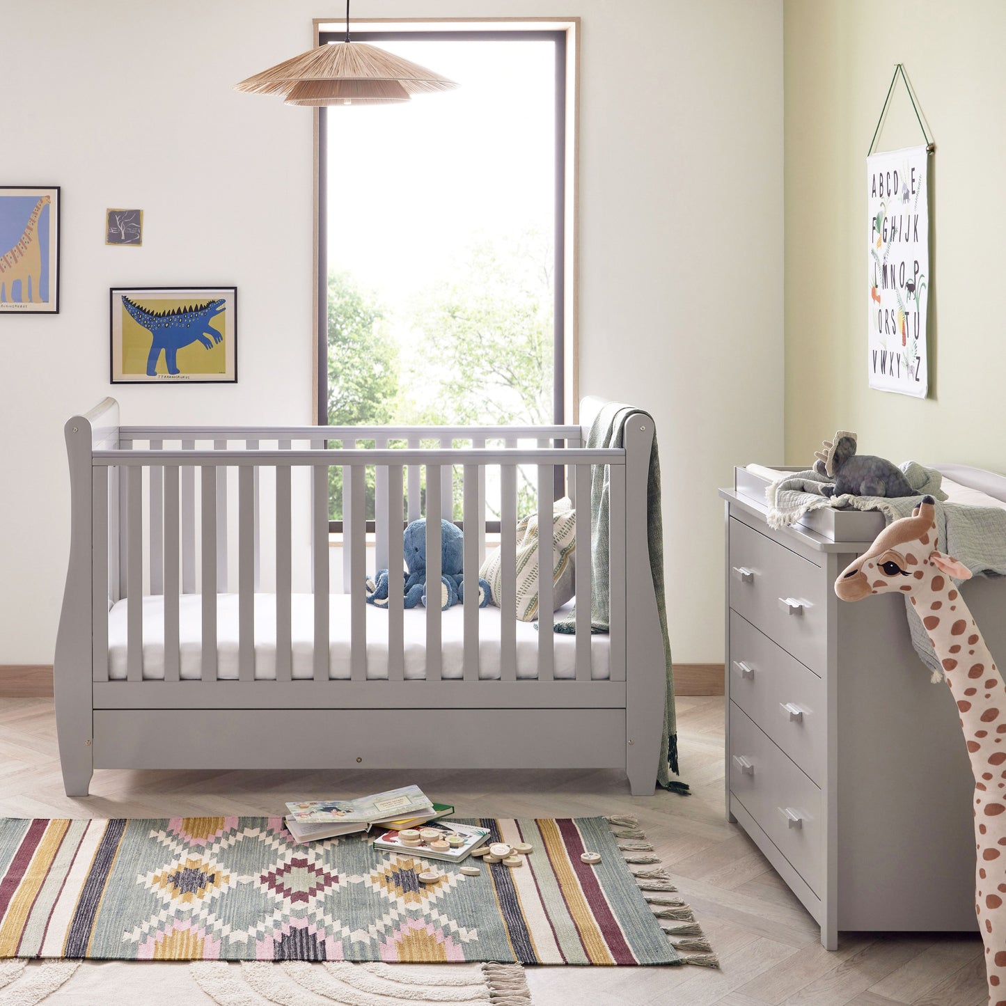 Babymore Stella 2 Piece Nursery Room Set - Grey