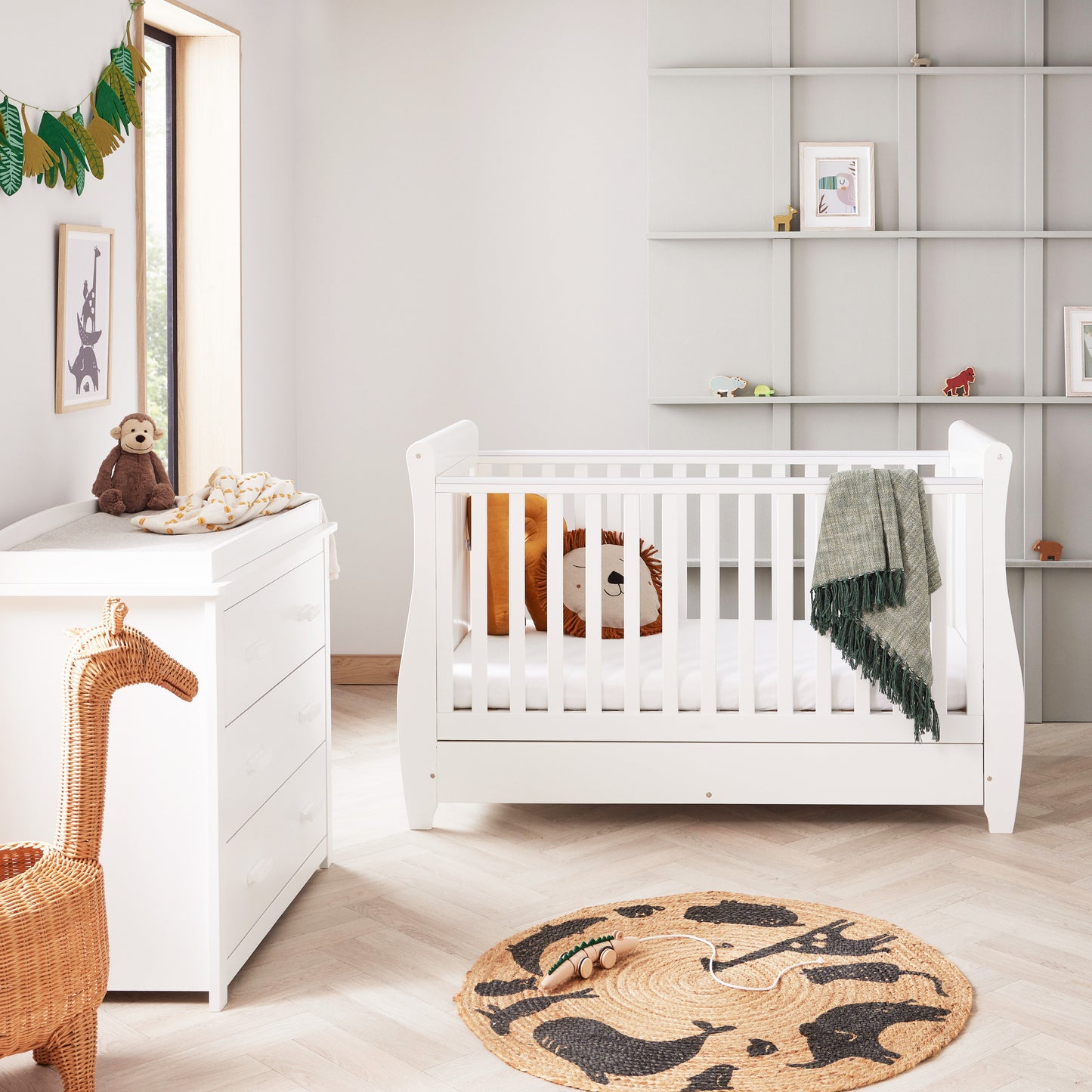 Babymore Stella 2 Piece Nursery Room Set - White