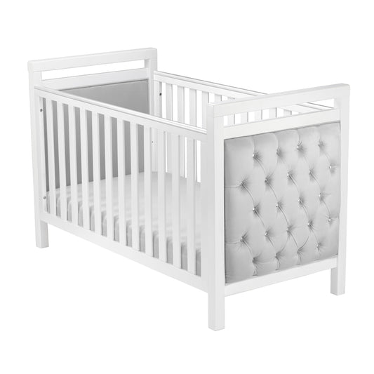 Babymore Velvet Deluxe Cot Bed - White