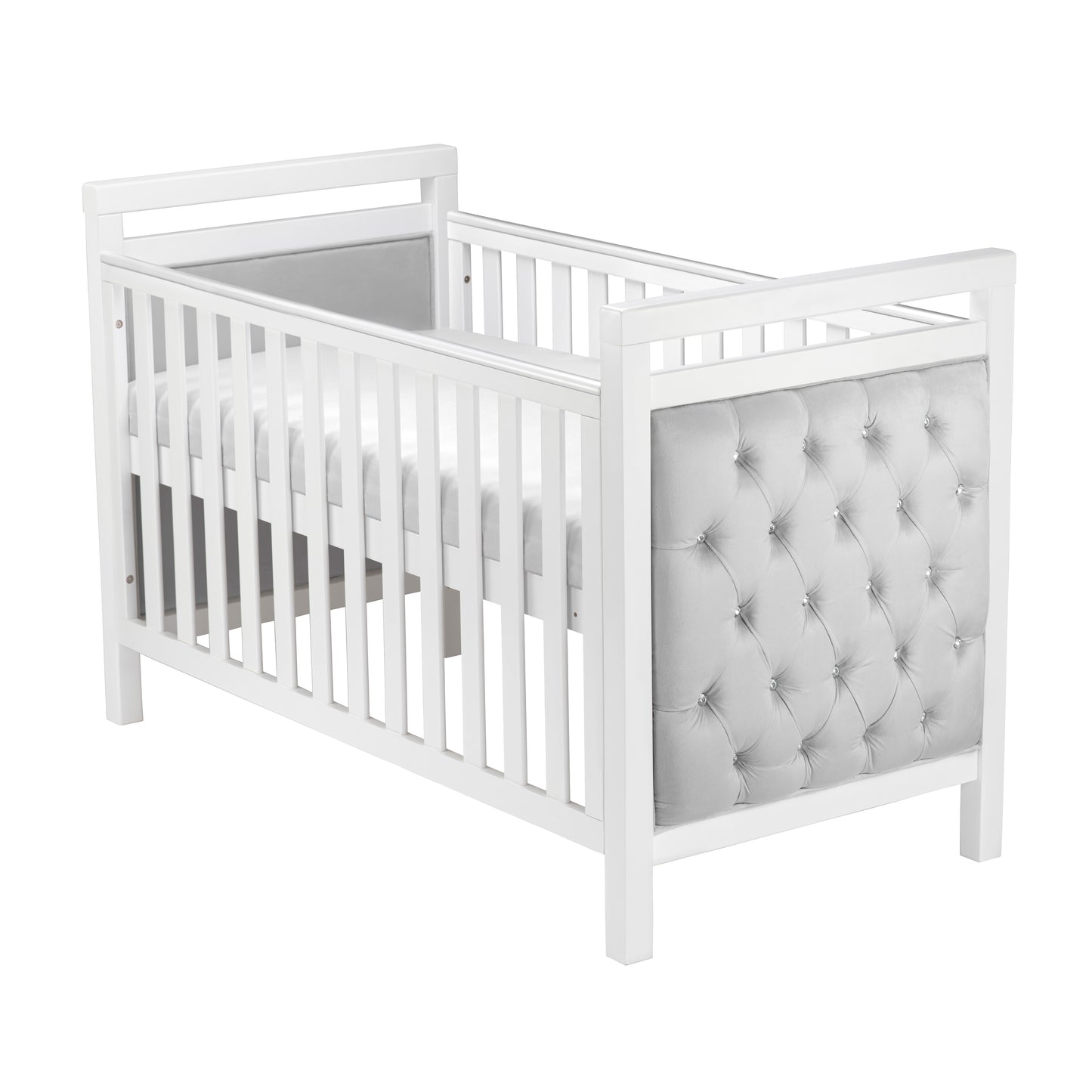 Babymore Velvet Deluxe Cot Bed - White