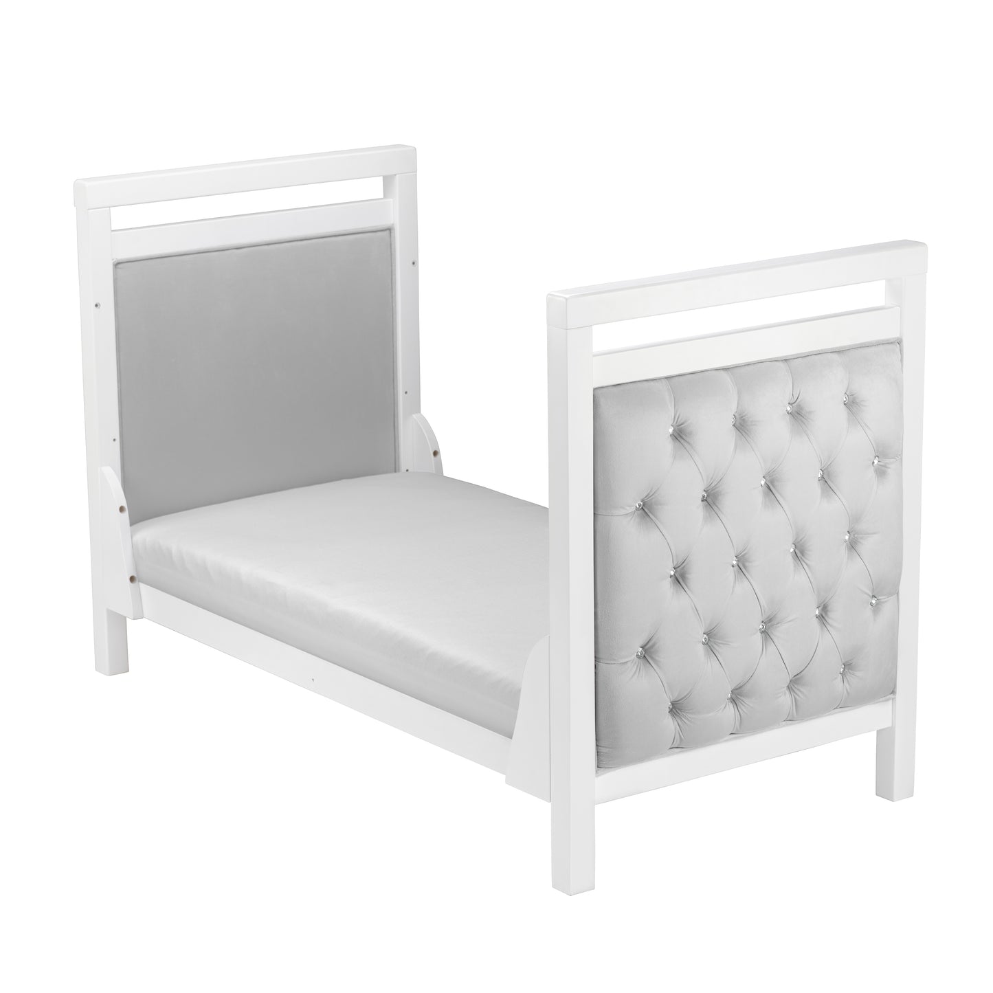 Babymore Velvet Deluxe Cot Bed - White