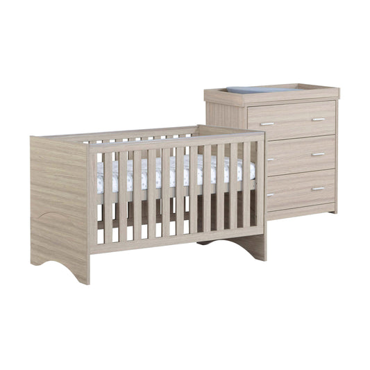 Babymore Veni 2 Piece Nursery Room Set - Oak