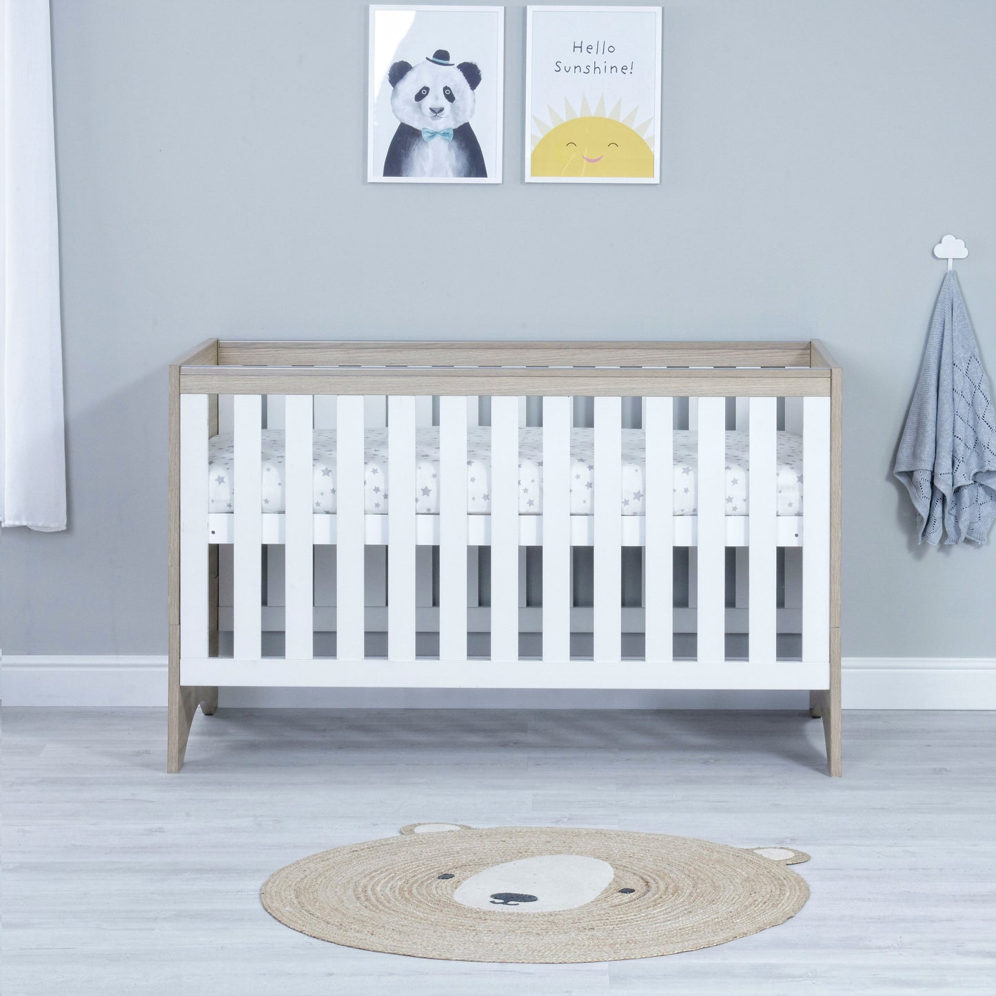 Babymore Veni Cot Bed - White Oak