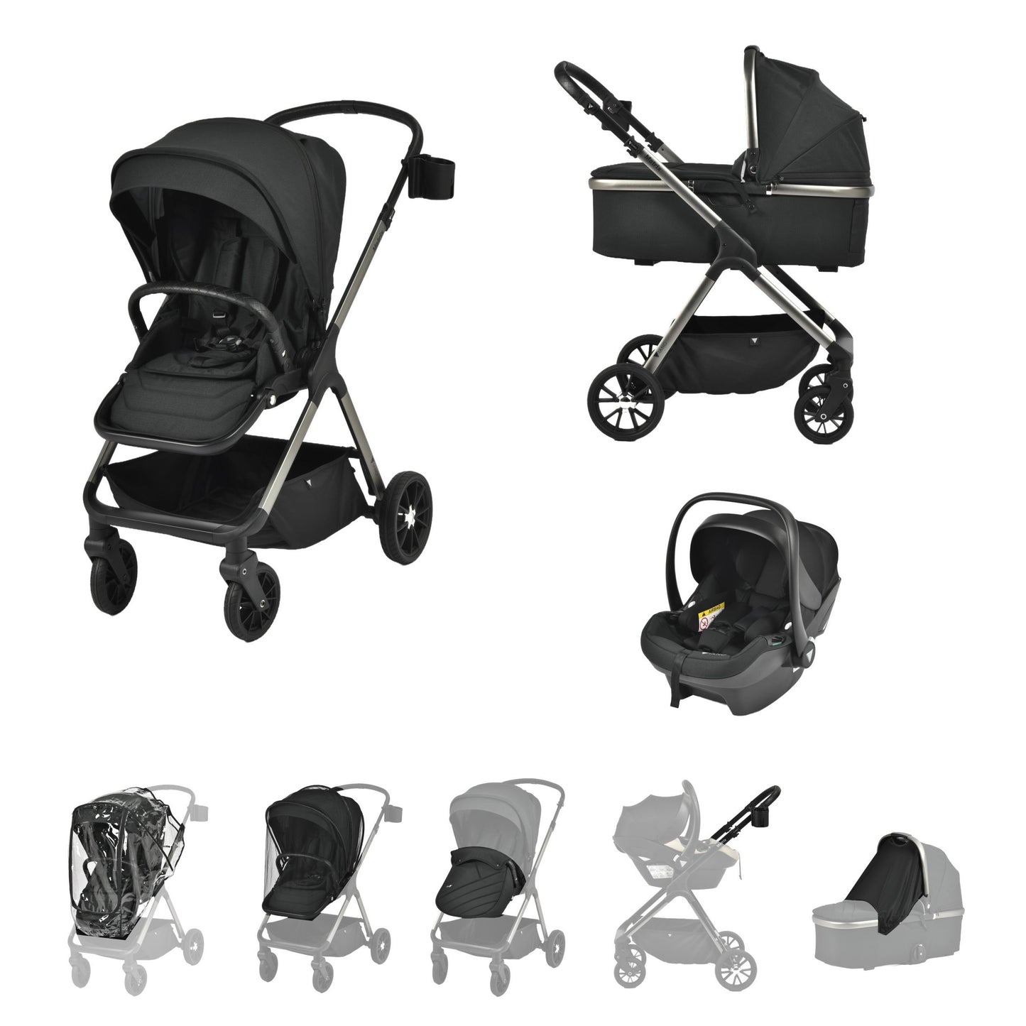 Viano Matrix 3 in 1 Travel System - Charcoal