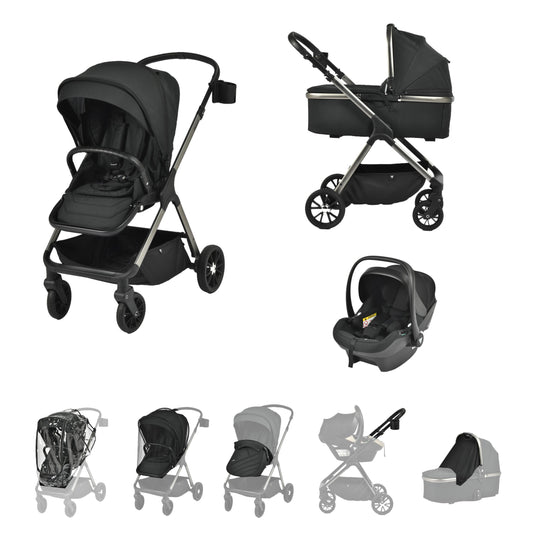 Viano Matrix 3 in 1 Travel System with Isofix Base - Charcoal